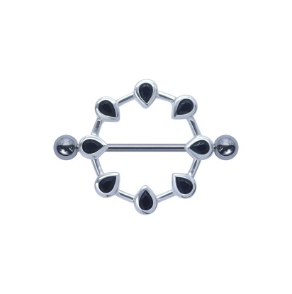 Black Nano Nipple Piercing PN-503 